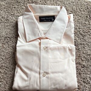 IC COLLECTION Men's Elegant Light Cream Dress Shirt